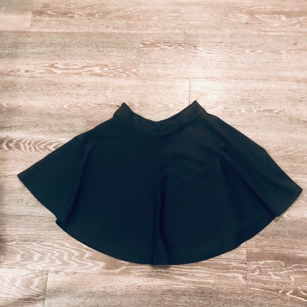 Black A-line Midi Skirt